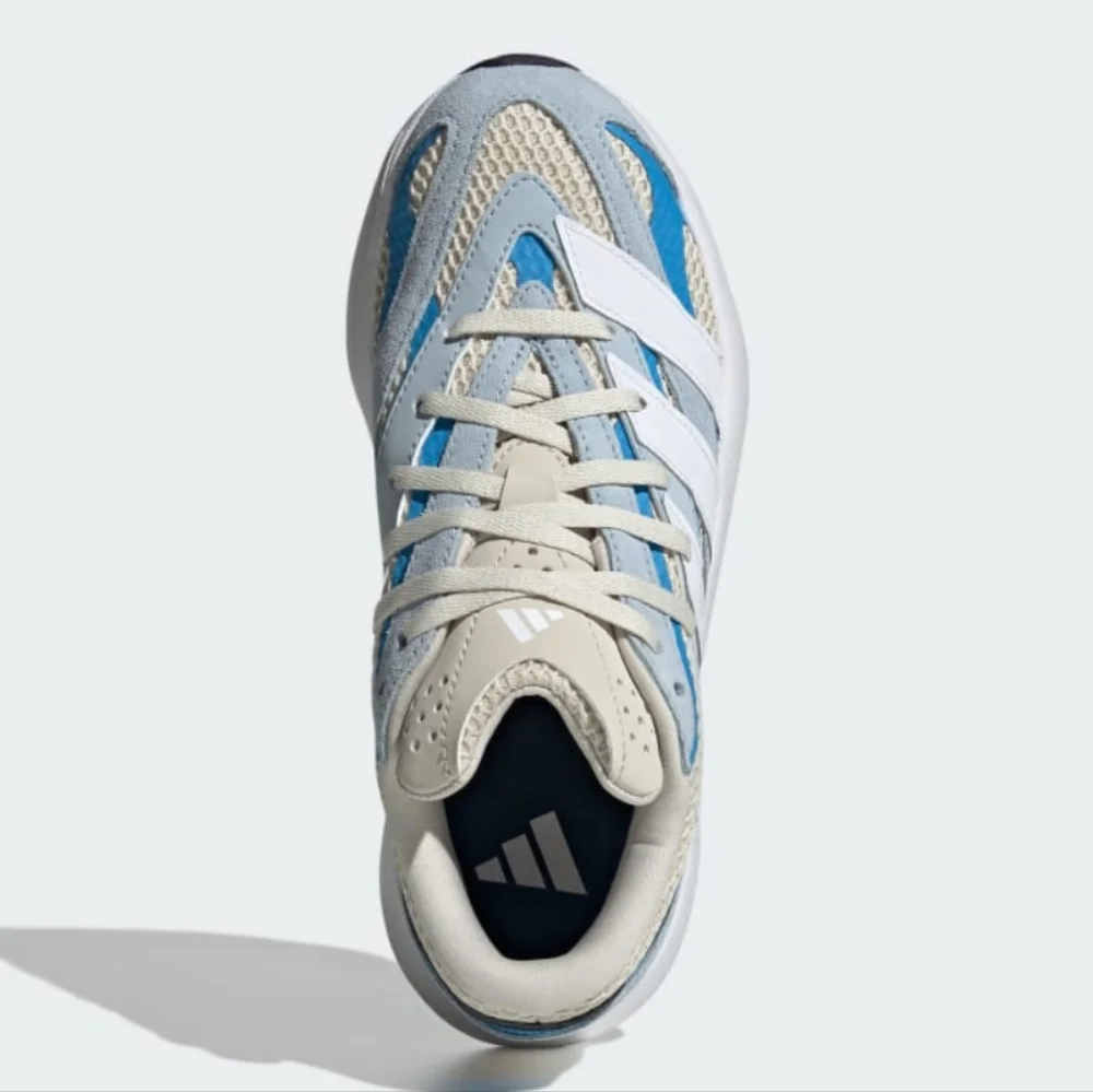adidas Boys Lightblaze Running Sneakers Shoes - Off White And Blue